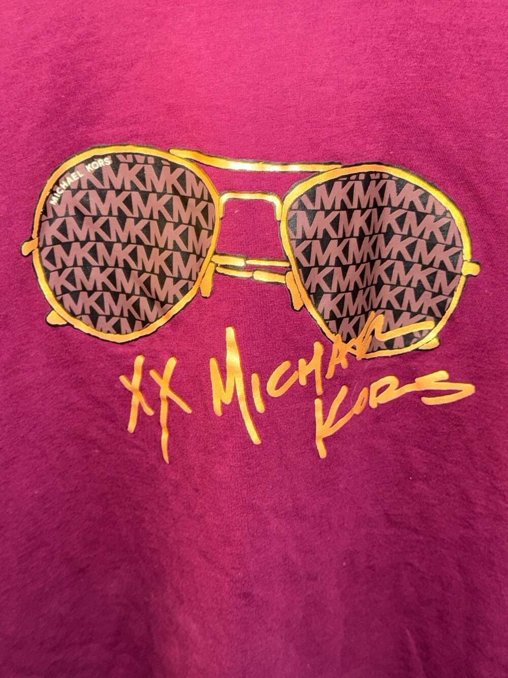 Michael Michael Kors Magenta Short Sleeve with Aviator Sunglasses